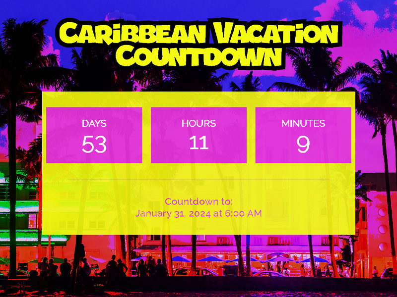 Caribbean Vacation Countdown App